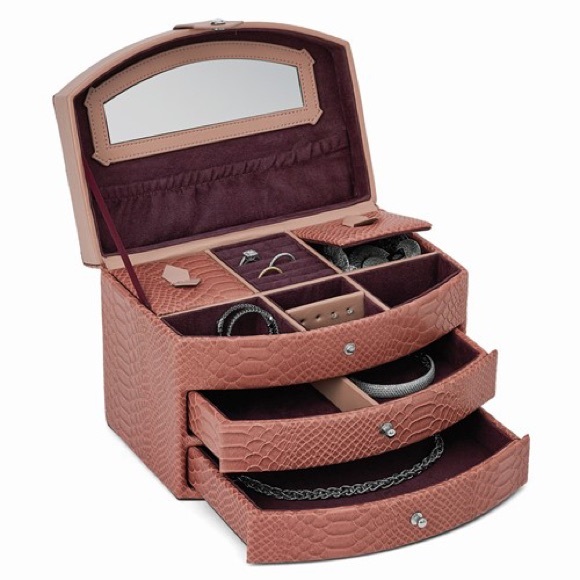 Rose Textured Snake Pattern Jewelry Case